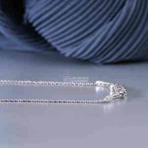 Exquisito Colgante de Diamantes Cultivados en Laboratorio en Oro Blanco de 14K con Múltiples Formas, para Mujer, de Lujo, Color EF, Esmeralda, Marquesa, Ovalado, Princesa, Redondo, 2.31g - Product Image 5