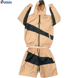 Comfortable Custom Men's Windbreaker Short Sets Breathable Windbreaker Nylon Tracksuit Set Solid Summer Short Set Unisex - Product Image 6