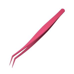 Pince à épiler pour cils Morje Surgical en acier inoxydable rose, pointe fine et lisse pour l'application des cils - Product Image 4