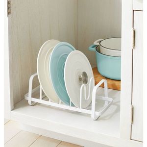 Organisateur de couvercles de rangement en fil métallique blanc, profondeur 13,5 po, support en fer pour casseroles et poêles pour armoire de cuisine - Product Image 4