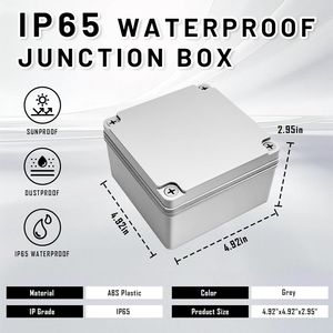 Scatola Elettrica in Plastica ABS Impermeabile e Antipolvere IP65 12,5x12,5x7,5 cm Contenitore per Progetti Elettrici da Esterno/Interno - Product Image 1
