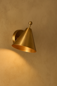 Calvin Handicraft Minimalistic Polished Italian Brass <b>Sconce</b> Wall <b>Light</b> Fixture Mid Century Modern Halloween Weddings Birthdays - Product Image 3