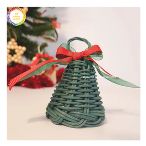 Adornos Navideños de Estrella y Campana de Mimbre Hechos a Mano en Vietnam, Decoraciones Rústicas de Seagrass Natural para el Hogar, Venta al por Mayor - Product Image 2