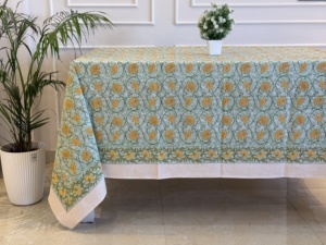 Indian hand Blcok Printed <b>Table</b> <b>Cloth</b> Washable <b>table</b> Decor Wedding Decor Dining <b>Table</b> Cover With Napkins Boho Tablecover - Product Image 4