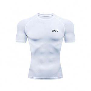 T-shirt de sport à compression pour homme, haute élasticité, séchage rapide, manches courtes, fitness, entraînement, musculation, sport - Product Image 2