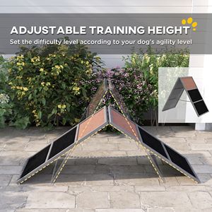 Rampa per Agility Canina Grigia con Superficie Antiscivolo per Tutte le Razze, Attrezzatura per Allenamento Ostacoli a Forma di A - Product Image 4