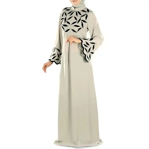 Abayas Blancas Lisas con Hiyab, Vestido Maxi, Abayas de Dubái y Catar, Abayas para Hajj y Umrah, Vestidos Árabes Musulmanes Transpirables para Mujer - Product Image 4