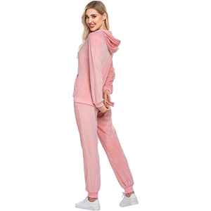 Ensemble de jogging haut de gamme en velours, manches longues, taille élastique confortable, finition premium - Product Image 6
