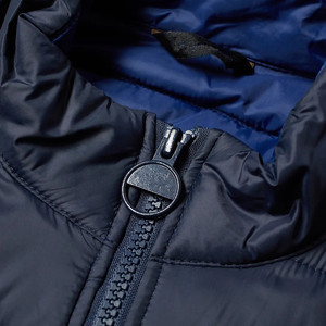 Vestes matelassées coupe-vent décontractées à col montant avec logo personnalisé pour hommes, manteau d'hiver rembourré à capuche avec fermeture éclair - Product Image 3