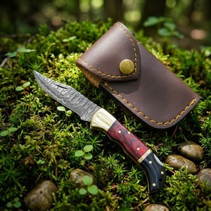 Couteau de chasse de poche OEM, forgé à la main en acier au carbone, à pointe tombante, avec manche en bois, ultra-affûté, directement de l'usine - Product Image 3