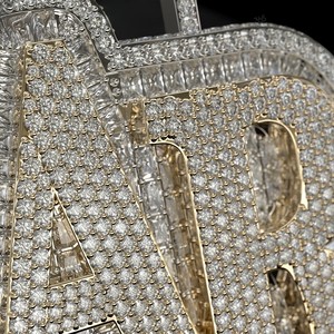 Joyería Fina Personalizada, Plata 925, Estilo Hip Hop, Letra con Incrustaciones de Diamantes, Nombre Personalizado, Inicial, Colgante con Mosaico de Diamantes Moissanite - Product Image 4