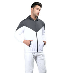 ชุดวอร์มกีฬาฤดูหนาวสำหรับผู้ชาย เสื้อฮู้ดแขนยาว กางเกงขายาวทรงปกติ ผ้าฟลีซคอตตอน 100% สีพื้น - Product Image 1