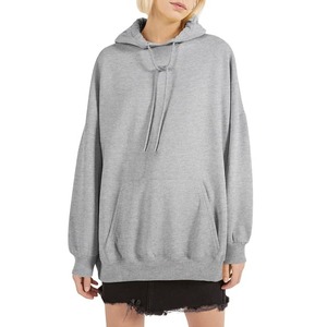 Sudadera con Capucha Oversize Gris Unisex de Manga Larga, Color Sólido, con Bolsillo Frontal, Tejido de Felpa Francesa, para Otoño - Product Image 1