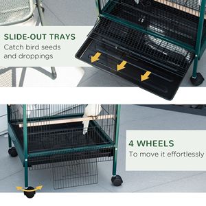 Grande Gabbia per Uccelli da Interno con Larghezza di 1,7 Piedi, Design a Voliera Multiporta per Canarini, Fringuelli, Conure 55 - Product Image 5
