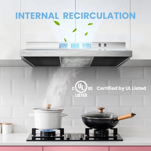 ฮูดด์ดูดควันแบบติดตั้งในตัว/แบบเสียบ ขนาด 27 นิ้ว 450 CFM 3 ระดับความเร็ว พร้อมระบบตรวจจับการเคลื่อนไหว - Product Image 4