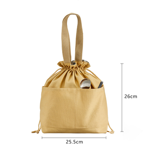 Bolsa de almuerzo con cordón, bolsa de almuerzo portátil, bolsa de almuerzo de lona con revestimiento de aluminio - Product Image 4