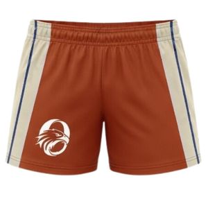 Shorts de netball unisexe blanc rouille sublimés en polyester légers pour l'entraînement sportif et les performances d'équipe - Product Image 1