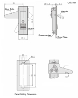 Loquet de plan pour armoire de serveur ZDC, ANSI Grade 2, 2 clés, entraxe 60mm, vente en gros usine, prix compétitif