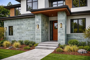 Revestimiento de Pared Exterior de Piedra Natural Martillada Verde Musgo de 1020 mm para Piscina y Villa CTS-DOT-TN-3 - Product Image 4