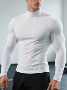 Conjuntos Deportivos de Compresión para Hombre, Hechos a Medida, Transpirables, Ligeros, 100% Algodón, Diseño Sólido, para Entrenamiento de Invierno - Product Image 5