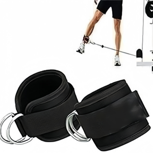 Sangle de cheville réglable pour gym à domicile avec fermeture auto-agrippante, rembourrée en néoprène et élasthanne pour exercices de jambes et entraînement physique - Product Image 5