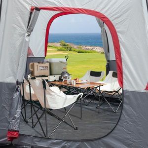 Tenda 430*430*210cm in Tessuto Poliestere Rosso e Bianco con Pali in Fibra di Vetro, Capacità 14 Persone per Campeggio all'Aperto - Product Image 4