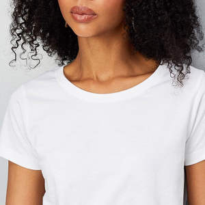 Camisetas de Algodón de Manga Corta y Cuello Redondo para Mujer, Tejido Ligero y Ecológico de Secado Rápido con Estampado a Cuadros para Usar Todo el Verano - Product Image 5