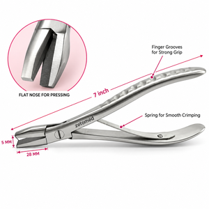 Pince à bec plat de 7 pouces pour extensions de cheveux, outil de sertissage en acier inoxydable de 28 mm - Product Image 1