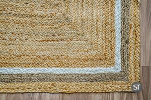 SHEELTEX Braided Jute Rug Handmade Anti-Bacteria Modern Geometric <b>Frame</b> Design Wholesale Custom for Living Room Home Decor Hotel - Product Image 2