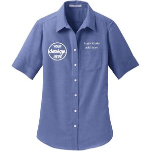 2025 camisas Super Pro Oxford para mujer L659 bordado personalizado con textos de logotipo agregue su propio diseño único - Product Image 3