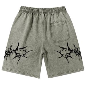 Shorts pour hommes style rétro, en coton épais délavé à l'acide, coupe ample confortable, design personnalisé pour l'été - Product Image 6