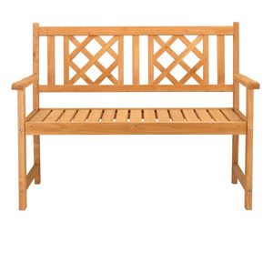 Banco de Madera para Jardín o Patio, Color Madera Clara, 118*56.5*90cm, con Respaldo de Rejilla - Product Image 2