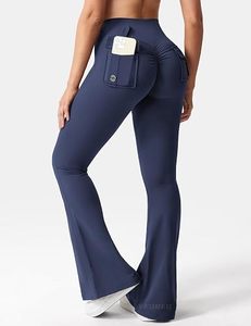 Women's Bootcut <b>Yoga</b> <b>Pants</b> High Waisted Flare Leggings with Rear Pocket for Workout - Product Image 2