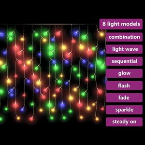400 LED colorato ghiacciolo luci di tenda 393.7 \ "illuminazione decorativa con 8 funzioni - Product Image 5