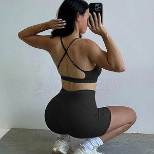 Conjuntos de Shorts de Yoga Premium para Mujer, Ecológicos, Ligeros, Transpirables, de Spandex/Poliéster, 2 Piezas, para Gimnasio, Entrenamiento, Pilates - Product Image 5