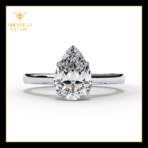 แหวนหมั้นเพชรทรงลูกแพร์ 1.50 กะรัต ผ่านการรับรองจาก IGI เพชร CVD ผลิตในห้องปฏิบัติการ ทองคำแท้ 18K สี E ความสะอาดระดับ VVS2 สำหรับผู้หญิง - Product Image 2