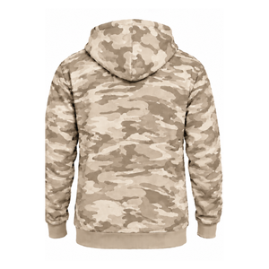Sudadera con Capucha Beige Camuflaje para Hombre, Sudadera de Forro Polar con Estampado Personalizado, Bolsillo Canguro, Cordón Ajustable, Ropa Casual de Invierno - Product Image 2