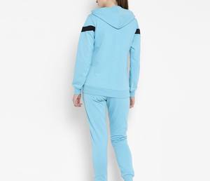 Ensemble de survêtement d'hiver pour femmes, grande taille, à capuche, uni, séchage rapide, polyester et coton, logo personnalisé, course à pied, jogging en plein air - Product Image 3