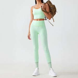 Ensembles de sport pour femmes de haute qualité, respirants et légers, avec soutien-gorge de sport et leggings à taille élastique, extensibles dans les quatre sens, pour le yoga - Product Image 5