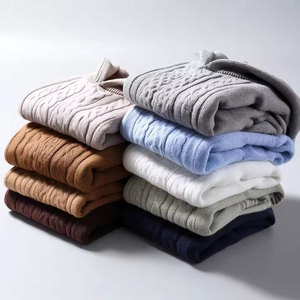 Pull à col rond pour homme The Perfectionists, en polaire épaisse, motif géométrique, manches longues, en laine anti-boulochage, pour l'automne - Product Image 6