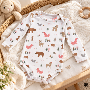 Body de Algodón para Bebé |   Ropa unisex de manga larga con estampado floral |   Ropa de Bebé Suave y Transpirable |   Conjunto Cómodo para el Día a Día - Product Image 5