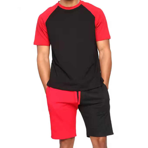 Different Style Double Color Men's New Arrival Casual <b>Twin</b> <b>Sets</b> Breathable Summer Short Sleeve T Shirts and Shorts Hot Sale for - Product Image 5
