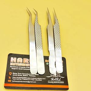 Pinzas para extensión de pestañas, juego de pinzas con acabado opaco plateado, pinzas puntiagudas y aislantes, de etiqueta privada para extensión de pestañas - Product Image 3