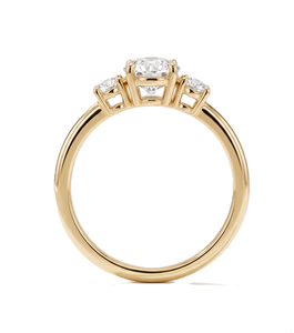 IGI Certified DEF Color VS VVS Clarity Round Lab Diamond 14K Solid Gold Proposal Ring Three Stone Diamond Ring Fine Trilogy Ring - Product Image 4