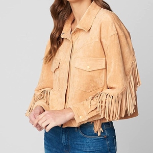 Nueva Llegada Chaqueta de Cuero Personalizada para Mujer, Chaqueta de Moda Transpirable con Flecos al Estilo Western a Bajo Precio - Product Image 3