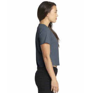 T-shirt court en coton uni personnalisé pour femme, coupe ajustée, rose, blanc, style hip-hop - Product Image 5