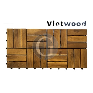 Azulejos de cubierta de enclavamiento de madera maciza a prueba de agua de diseño contemporáneo, fácil instalación, antideslizante para baldosas de suelo de interior y exterior - Product Image 2