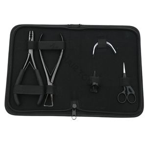 Kit de herramientas para extensiones de cabello negro con alicates, alicates de crimpado de 5 pulgadas para microeslabones, herramienta de eliminación de microlink, mini tijeras, herramienta para extraer bucles y clips - Product Image 1