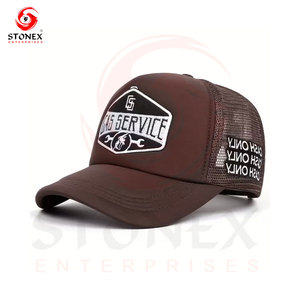 Gorra Trucker de 5 Paneles con Logotipo Personalizado, Bordado 3D, Tela de Lona Resistente, Diseño de Hojas y Letras - Product Image 5