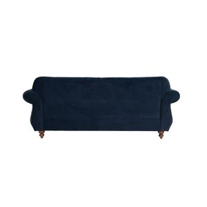 Divano di Lusso in Velluto Indaco con Cuscini, Arredamento Formale per Soggiorno - Product Image 3